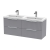 Hudson Reed Fluted Wall Hung 4-Drawer Vanity Unit with Double Polymarble Basin 1200mm Wide - Satin Grey