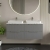 Hudson Reed Fluted Wall Hung 4-Drawer Vanity Unit with Carrera Marble Worktop 1200mm Wide - Satin Grey | Thumbnail Image