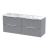 Hudson Reed Fluted Wall Hung 4-Drawer Vanity Unit with Carrera Marble Worktop 1200mm Wide - Satin Grey | Thumbnail Image