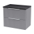 Hudson Reed Fluted Wall Hung 2-Drawer Vanity Unit with Sparkling Black Worktop 600mm Wide - Satin Grey