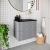 Hudson Reed Fluted Wall Hung 2-Drawer Vanity Unit with Sparkling Black Worktop 600mm Wide - Satin Grey