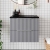 Hudson Reed Fluted Wall Hung 2-Drawer Vanity Unit with Sparkling Black Worktop 600mm Wide - Satin Grey