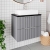 Hudson Reed Fluted Wall Hung 2-Drawer Vanity Unit with Sparkling Black Worktop 600mm Wide - Satin Grey