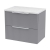 Hudson Reed Fluted Wall Hung 2-Drawer Vanity Unit with Sparkling White Worktop 600mm Wide - Satin Grey