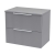 Hudson Reed Fluted Wall Hung 2-Drawer Vanity Unit with Worktop 600mm Wide - Satin Grey
