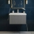 Hudson Reed Fluted Wall Hung 1-Drawer Vanity Unit with Basin 3 600mm Wide - Satin Grey