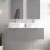 Hudson Reed Fluted Wall Hung 2-Drawer Vanity Unit with Carrera Marble Worktop 1200mm Wide - Satin Grey | Thumbnail Image