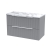 Hudson Reed Fluted Wall Hung 2-Drawer Vanity Unit with Carrara Marble Worktop 800mm Wide - Satin Grey | Thumbnail Image