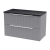 Hudson Reed Fluted Wall Hung 2-Drawer Vanity Unit with Sparkling Black Worktop 800mm Wide - Satin Grey