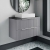 Hudson Reed Fluted Wall Hung 2-Drawer Vanity Unit with Sparkling Black Worktop 800mm Wide - Satin Grey
