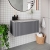 Hudson Reed Fluted Wall Hung 1-Drawer Vanity Unit with Bellato Grey Worktop 800mm Wide - Satin Grey