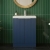 Hudson Reed Fluted Floor Standing 2-Door Vanity Unit with Basin 3 600mm Wide - Satin Blue