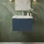 Hudson Reed Fluted Wall Hung 1-Drawer Vanity Unit with Basin 2 500mm Wide - Satin Blue