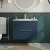 Hudson Reed Fluted Wall Hung 2-Drawer Vanity Unit with Basin 2 600mm Wide - Satin Blue