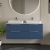 Hudson Reed Fluted Wall Hung 4-Drawer Vanity Unit with Bellato Grey Worktop 1200mm Wide - Satin Blue | Thumbnail Image
