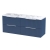 Hudson Reed Fluted Wall Hung 4-Drawer Vanity Unit with Carrera Marble Worktop 1200mm Wide - Satin Blue | Thumbnail Image