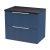 Hudson Reed Fluted Wall Hung 2-Drawer Vanity Unit with Sparkling Black Worktop 600mm Wide - Satin Blue