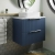 Hudson Reed Fluted Wall Hung 2-Drawer Vanity Unit with Sparkling White Worktop 600mm Wide - Satin Blue