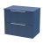 Hudson Reed Fluted Wall Hung 2-Drawer Vanity Unit with Worktop 600mm Wide - Satin Blue