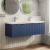 Hudson Reed Fluted Wall Hung 2-Drawer Vanity Unit with Double Polymarble Basin 1200mm Wide - Satin Blue | Thumbnail Image