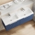 Hudson Reed Fluted Wall Hung 2-Drawer Vanity Unit with Double Polymarble Basin 1200mm Wide - Satin Blue | Thumbnail Image