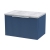 Hudson Reed Fluted Wall Hung 1-Drawer Vanity Unit with Bellato Grey Worktop 600mm Wide - Satin Blue