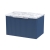 Hudson Reed Fluted Wall Hung 1-Drawer Vanity Unit with Carrera Marble Worktop 600mm Wide - Satin Blue | Thumbnail Image