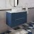 Hudson Reed Fluted Wall Hung 2-Drawer Vanity Unit with Carrera Marble Worktop 800mm Wide - Satin Blue | Thumbnail Image