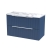 Hudson Reed Fluted Wall Hung 2-Drawer Vanity Unit with Carrera Marble Worktop 800mm Wide - Satin Blue | Thumbnail Image