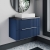 Hudson Reed Fluted Wall Hung 2-Drawer Vanity Unit with Sparkling Black Worktop 800mm Wide - Satin Blue
