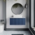 Hudson Reed Fluted Wall Hung 1-Drawer Vanity Unit with Sparkling White Worktop 800mm Wide - Satin Blue