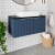 Hudson Reed Fluted Wall Hung 1-Drawer Vanity Unit with Sparkling Black Worktop 800mm Wide - Satin Blue