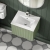 Hudson Reed Fluted Wall Hung 1-Drawer Vanity Unit with Basin 2 500mm Wide - Satin Green | Thumbnail Image