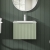 Hudson Reed Fluted Wall Hung 1-Drawer Vanity Unit with Basin 2 500mm Wide - Satin Green | Thumbnail Image