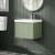 Hudson Reed Fluted Wall Hung 1-Drawer Vanity Unit with Basin 3 500mm Wide - Satin Green | Thumbnail Image