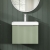Hudson Reed Fluted Wall Hung 1-Drawer Vanity Unit with Basin 3 500mm Wide - Satin Green | Thumbnail Image