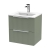 Hudson Reed Fluted Wall Hung 2-Drawer Vanity Unit with Basin 2 500mm Wide - Satin Green