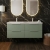 Hudson Reed Fluted Wall Hung 4-Drawer Vanity Unit with Double Polymarble Basin 1200mm Wide - Satin Green
