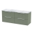 Hudson Reed Fluted Wall Hung 4-Drawer Vanity Unit with Bellato Grey Worktop 1200mm Wide - Satin Green | Thumbnail Image