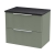 Hudson Reed Fluted Wall Hung 2-Drawer Vanity Unit with Sparkling Black Worktop 600mm Wide - Satin Green