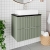 Hudson Reed Fluted Wall Hung 2-Drawer Vanity Unit with Sparkling Black Worktop 600mm Wide - Satin Green