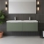 Hudson Reed Fluted Wall Hung 2-Drawer Vanity Unit with Double Polymarble Basin 1200mm Wide - Satin Green