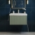 Hudson Reed Fluted Wall Hung 1-Drawer Vanity Unit with Basin 3 600mm Wide - Satin Green