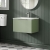 Hudson Reed Fluted Wall Hung 1-Drawer Vanity Unit with Basin 3 600mm Wide - Satin Green | Thumbnail Image