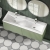 Hudson Reed Fluted Wall Hung 2-Drawer Vanity Unit with Double Ceramic Basin 1200mm Wide - Satin Green | Thumbnail Image