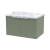 Hudson Reed Fluted Wall Hung 1-Drawer Vanity Unit with Carrera Marble Worktop 600mm Wide - Satin Green | Thumbnail Image