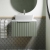 Hudson Reed Fluted Wall Hung 1-Drawer Vanity Unit with Sparkling White Worktop 600mm Wide - Satin Green