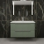 Hudson Reed Fluted Wall Hung 2-Drawer Vanity Unit with Basin 2 800mm Wide - Satin Green