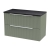 Hudson Reed Fluted Wall Hung 2-Drawer Vanity Unit with Sparkling Black Worktop 800mm Wide - Satin Green