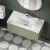 Hudson Reed Fluted Wall Hung 1-Drawer Vanity Unit with Basin 2 800mm Wide - Satin Green | Thumbnail Image